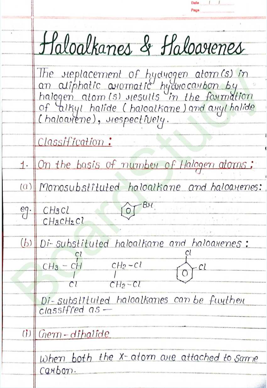 Haloalkanes and Haloarenes Class 12 Notes (Handwritten PDF Notes) 1 6. Haloalkanes and Haloarenes_page-0001