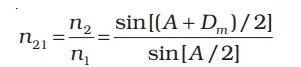 Ray Optics Class 12 Notes - Physics Chapter 9 Notes 13 The angle of Deviation