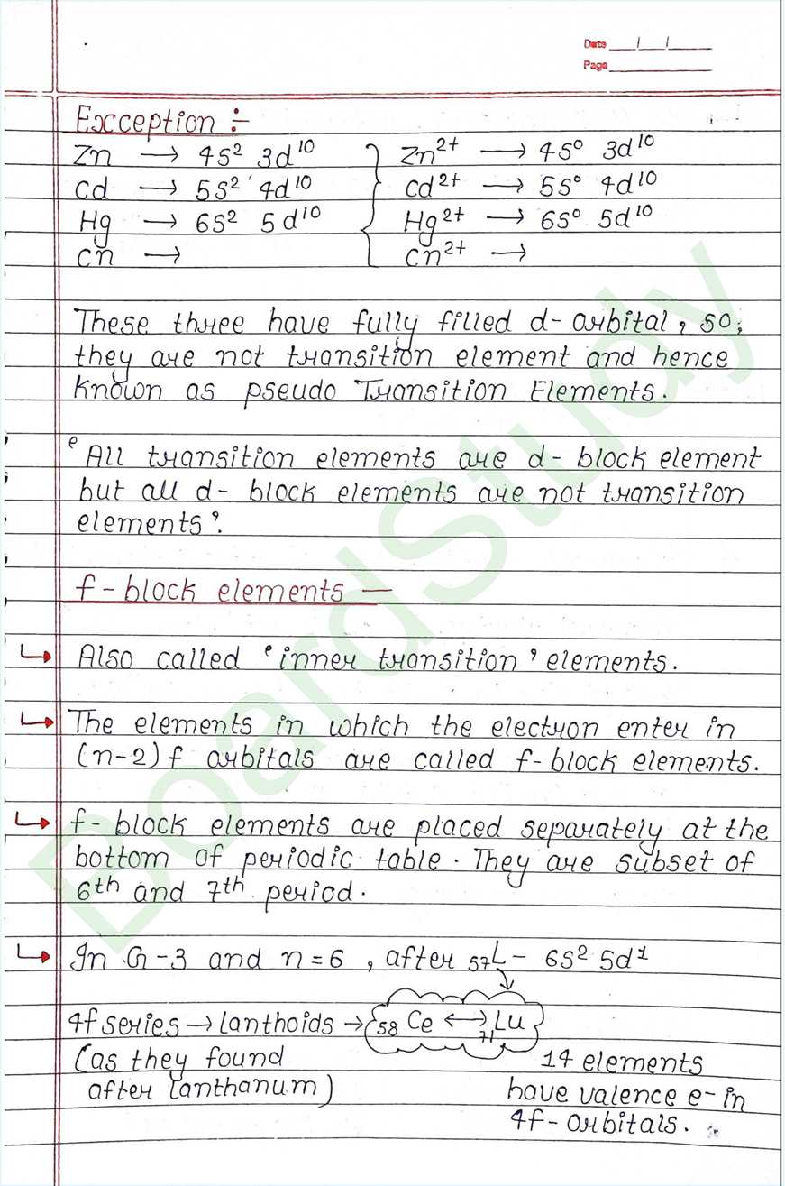 The d and f block elements class 12 notes - Chemistry Chapter 4 notes (Handwritten Notes) 2 4. The d-and f-Block Elements_page-0002