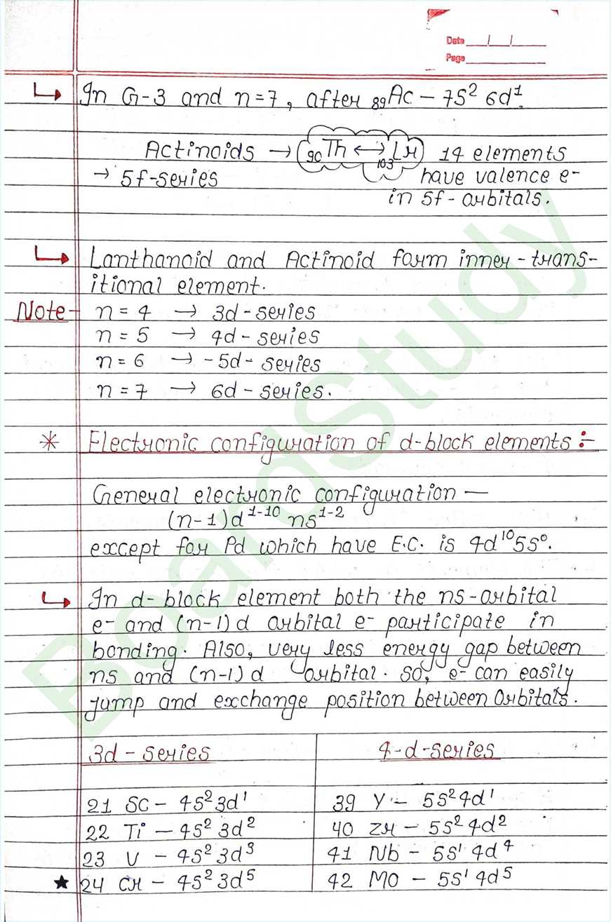 The d and f block elements class 12 notes - Chemistry Chapter 4 notes (Handwritten Notes) 3 4. The d-and f-Block Elements_page-0003