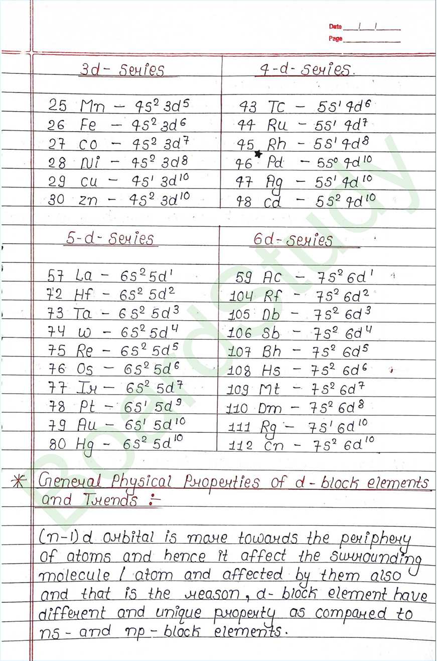 The d and f block elements class 12 notes - Chemistry Chapter 4 notes (Handwritten Notes) 4 4. The d-and f-Block Elements_page-0004