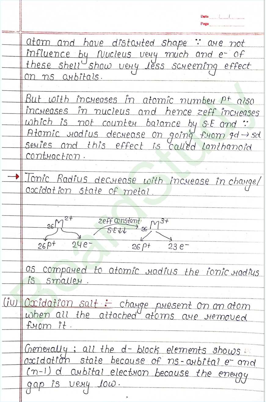 The d and f block elements class 12 notes - Chemistry Chapter 4 notes (Handwritten Notes) 10 4. The d-and f-Block Elements_page-0010