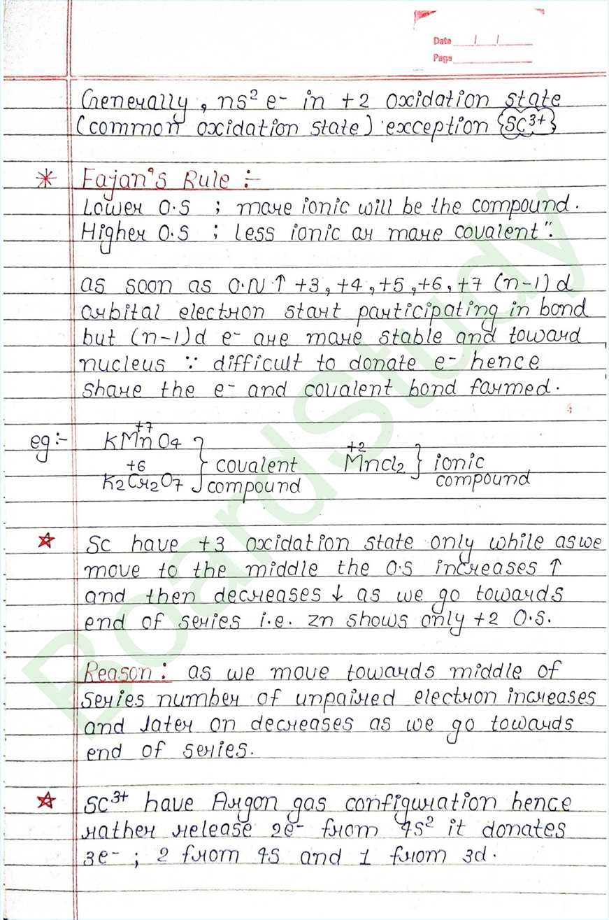 The d and f block elements class 12 notes - Chemistry Chapter 4 notes (Handwritten Notes) 11 4. The d-and f-Block Elements_page-0011