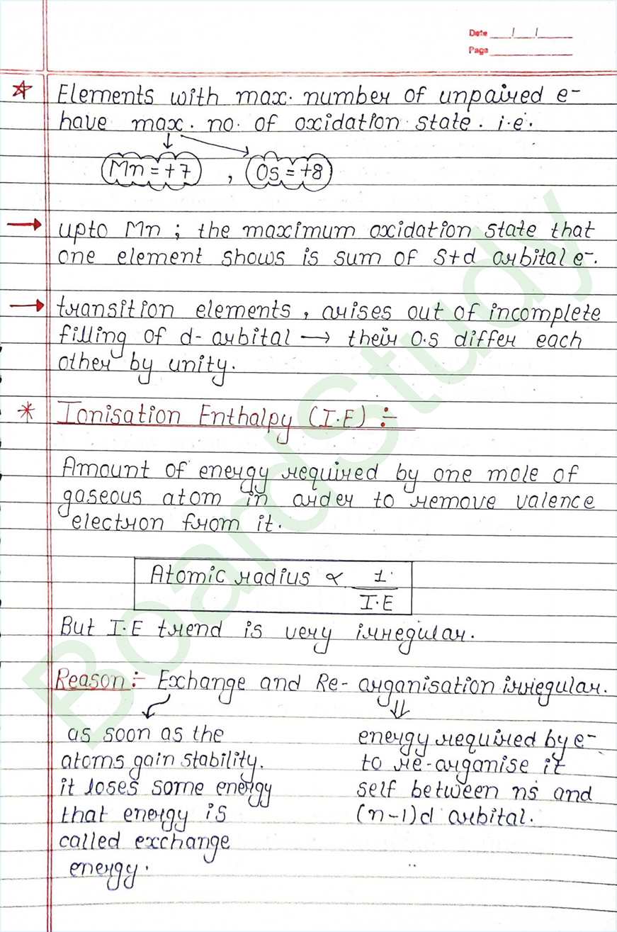 The d and f block elements class 12 notes - Chemistry Chapter 4 notes (Handwritten Notes) 12 4. The d-and f-Block Elements_page-0012