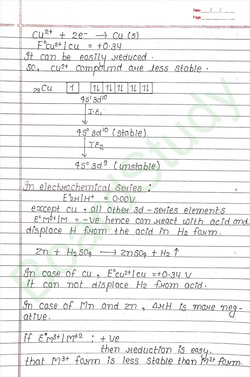 The d and f block elements class 12 notes - Chemistry Chapter 4 notes (Handwritten Notes) 16 4. The d-and f-Block Elements_page-0016