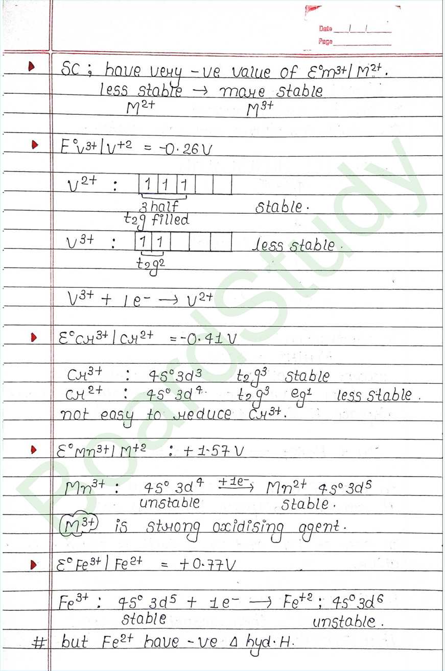 The d and f block elements class 12 notes - Chemistry Chapter 4 notes (Handwritten Notes) 17 4. The d-and f-Block Elements_page-0017