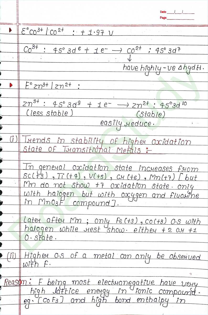The d and f block elements class 12 notes - Chemistry Chapter 4 notes (Handwritten Notes) 18 4. The d-and f-Block Elements_page-0018