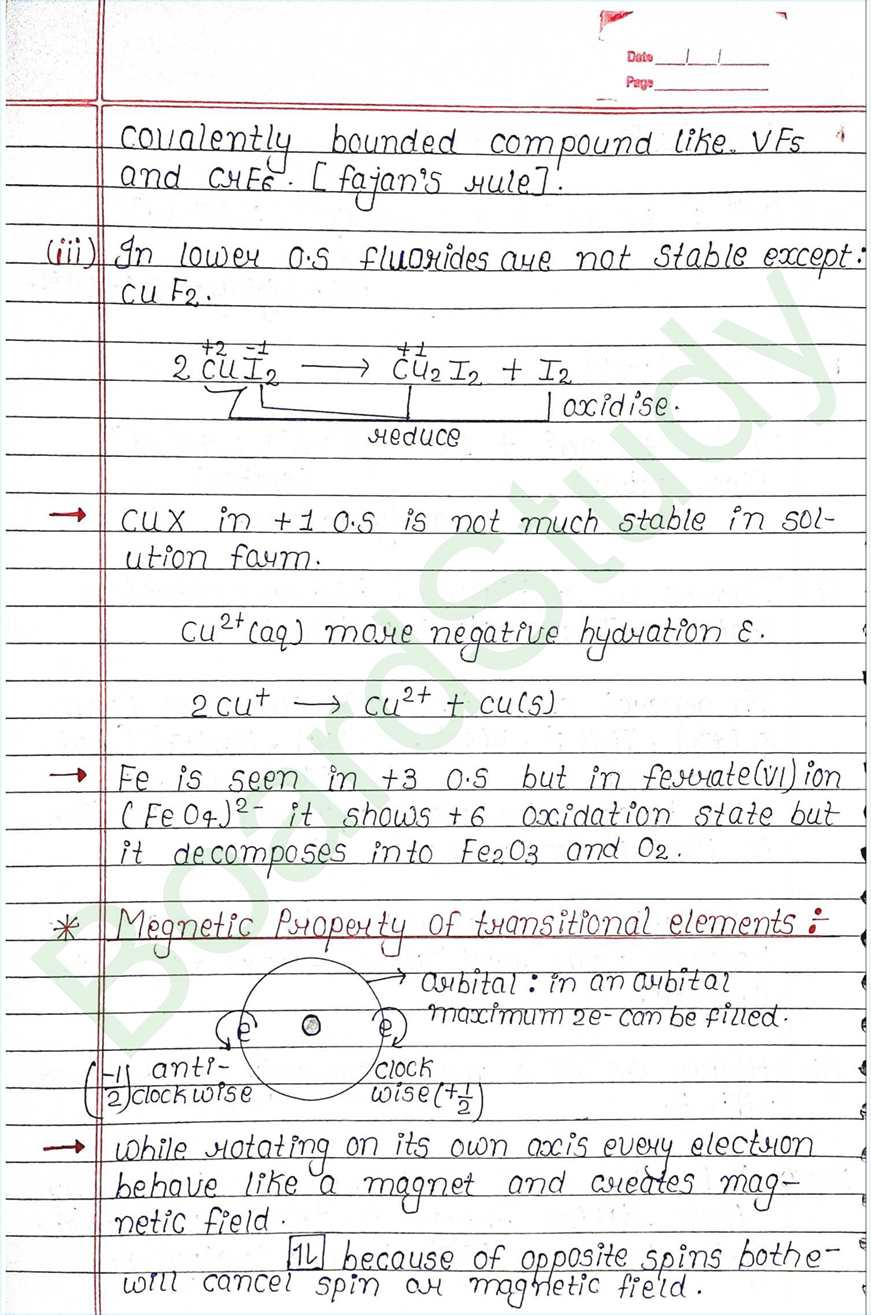 The d and f block elements class 12 notes - Chemistry Chapter 4 notes (Handwritten Notes) 19 4. The d-and f-Block Elements_page-0019