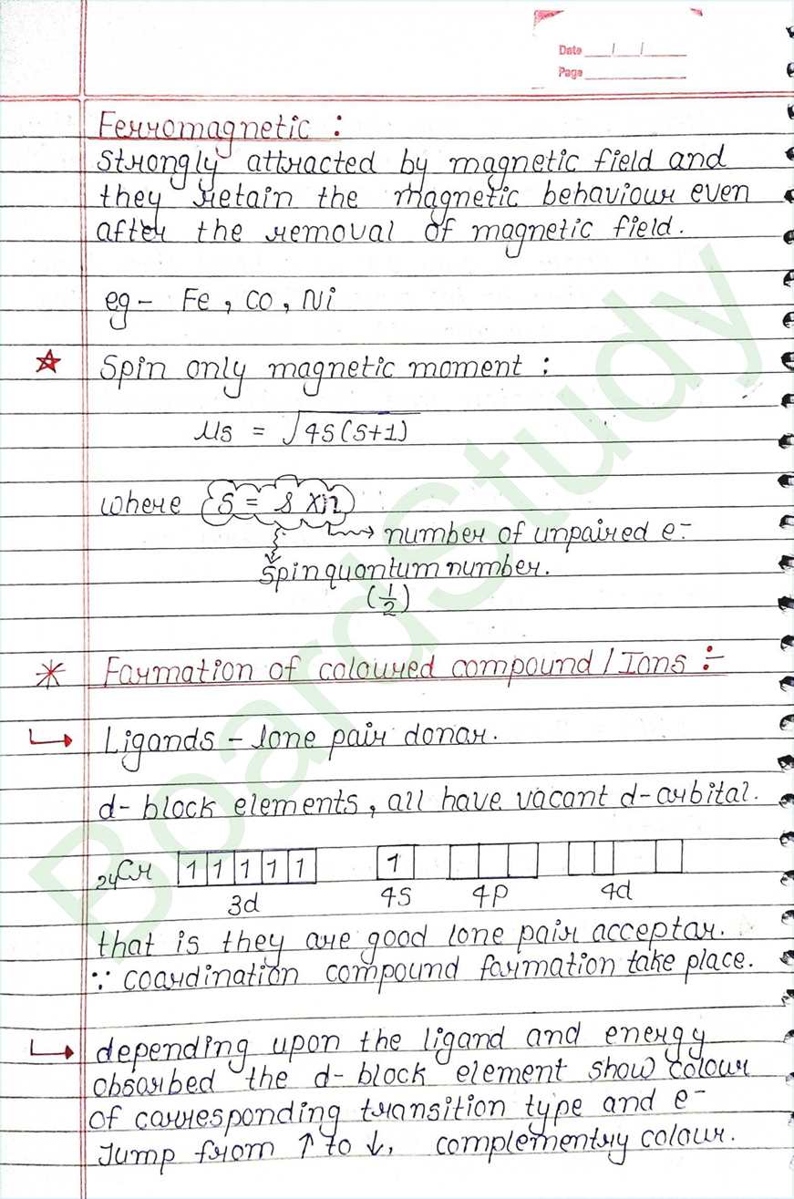 The d and f block elements class 12 notes - Chemistry Chapter 4 notes (Handwritten Notes) 21 4. The d-and f-Block Elements_page-0021