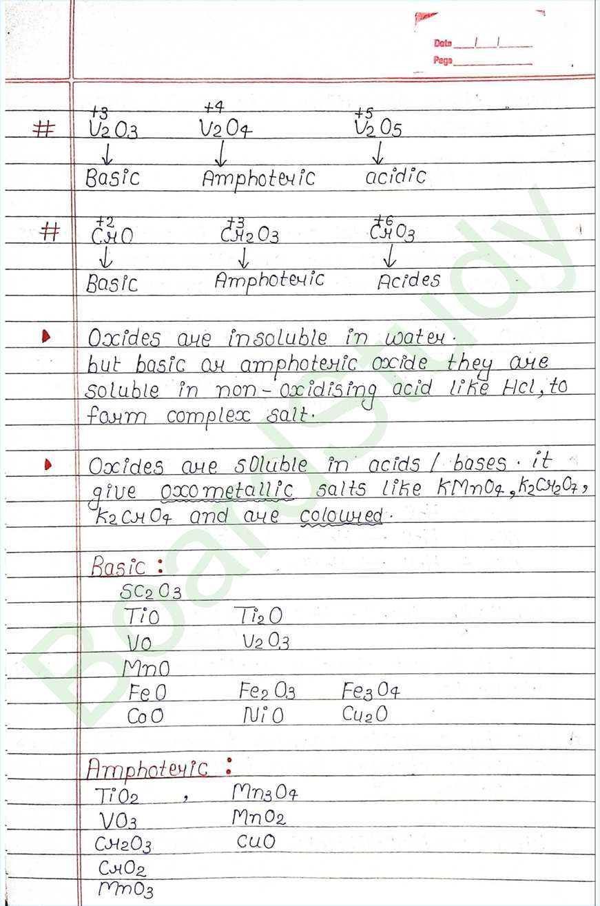 The d and f block elements class 12 notes - Chemistry Chapter 4 notes (Handwritten Notes) 27 4. The d-and f-Block Elements_page-0027