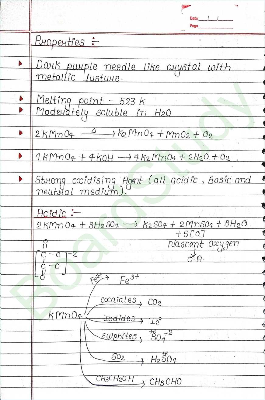 The d and f block elements class 12 notes - Chemistry Chapter 4 notes (Handwritten Notes) 29 4. The d-and f-Block Elements_page-0029