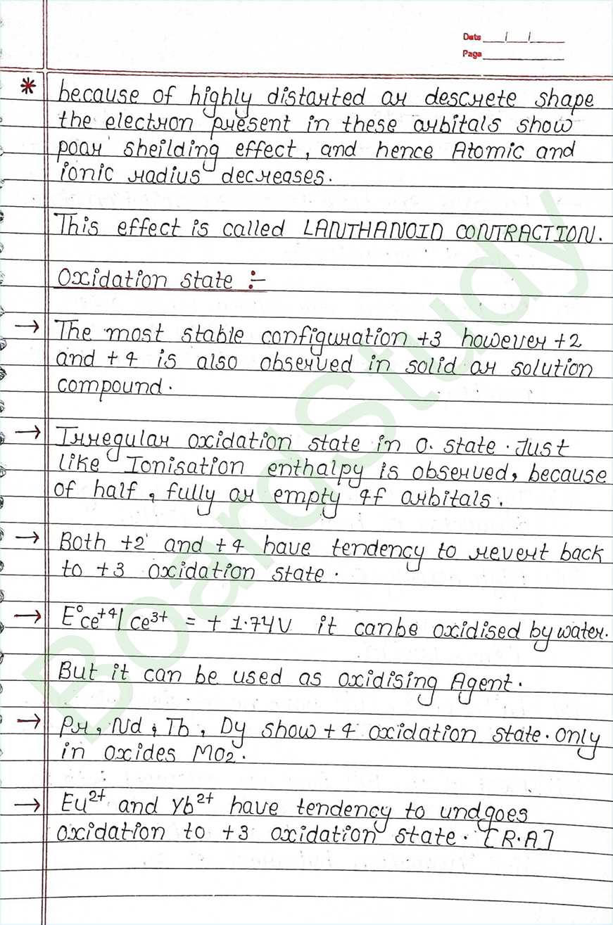 The d and f block elements class 12 notes - Chemistry Chapter 4 notes (Handwritten Notes) 34 4. The d-and f-Block Elements_page-0034