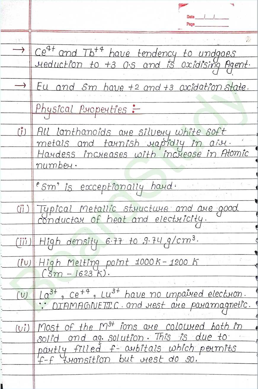 The d and f block elements class 12 notes - Chemistry Chapter 4 notes (Handwritten Notes) 35 4. The d-and f-Block Elements_page-0035