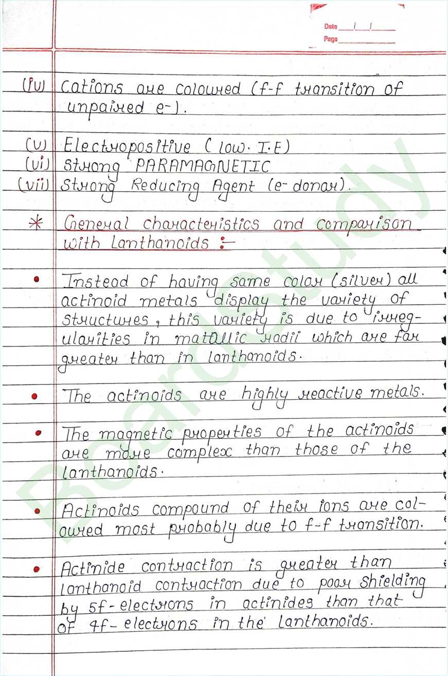 The d and f block elements class 12 notes - Chemistry Chapter 4 notes (Handwritten Notes) 39 4. The d-and f-Block Elements_page-0039