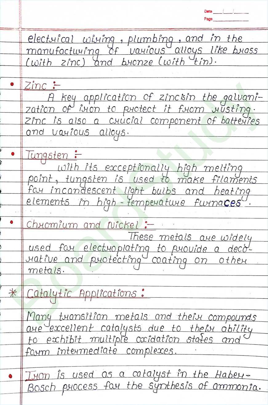 The d and f block elements class 12 notes - Chemistry Chapter 4 notes (Handwritten Notes) 42 4. The d-and f-Block Elements_page-0042