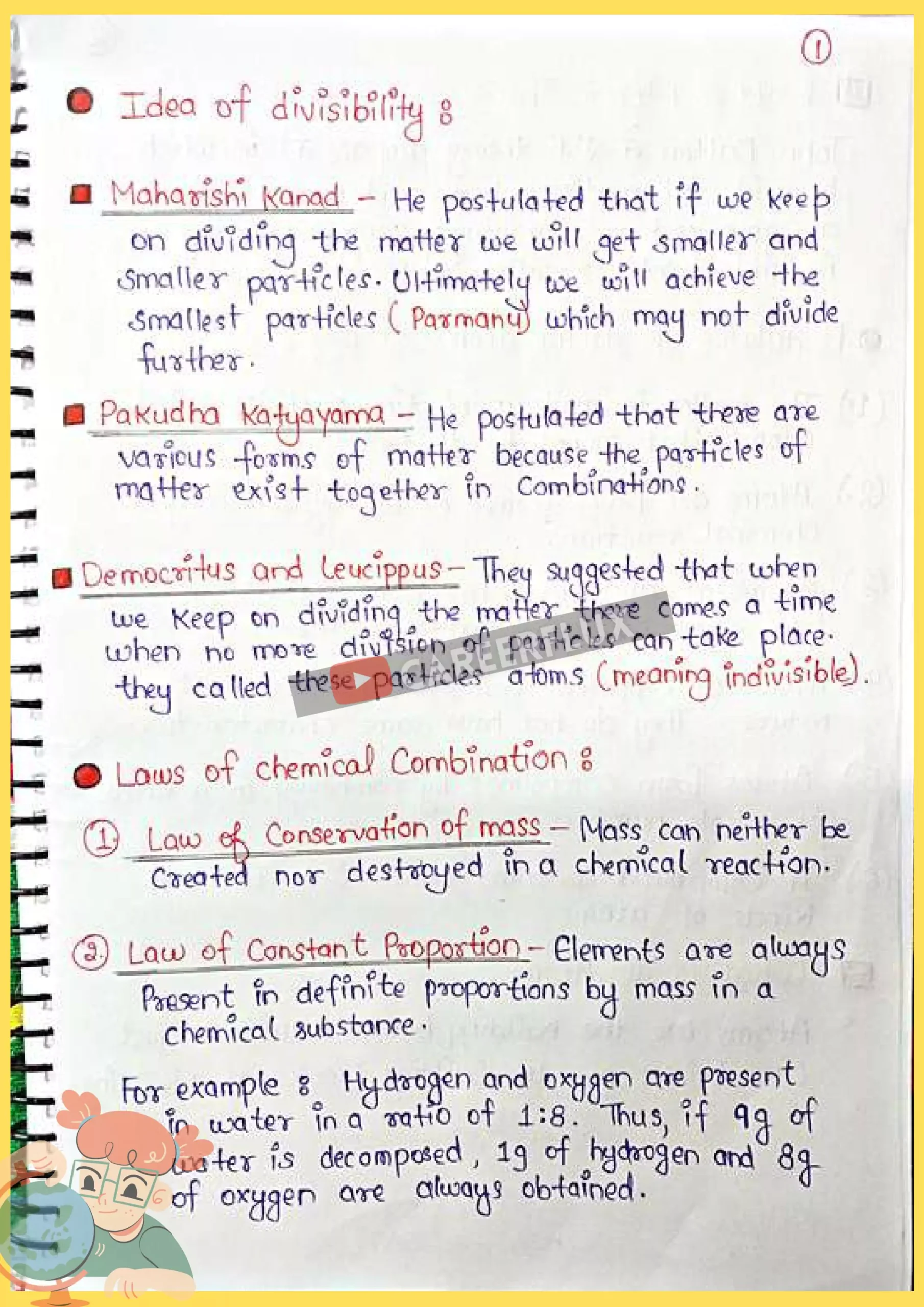 Atoms and Molecules Class 9 Handwritten Notes 001