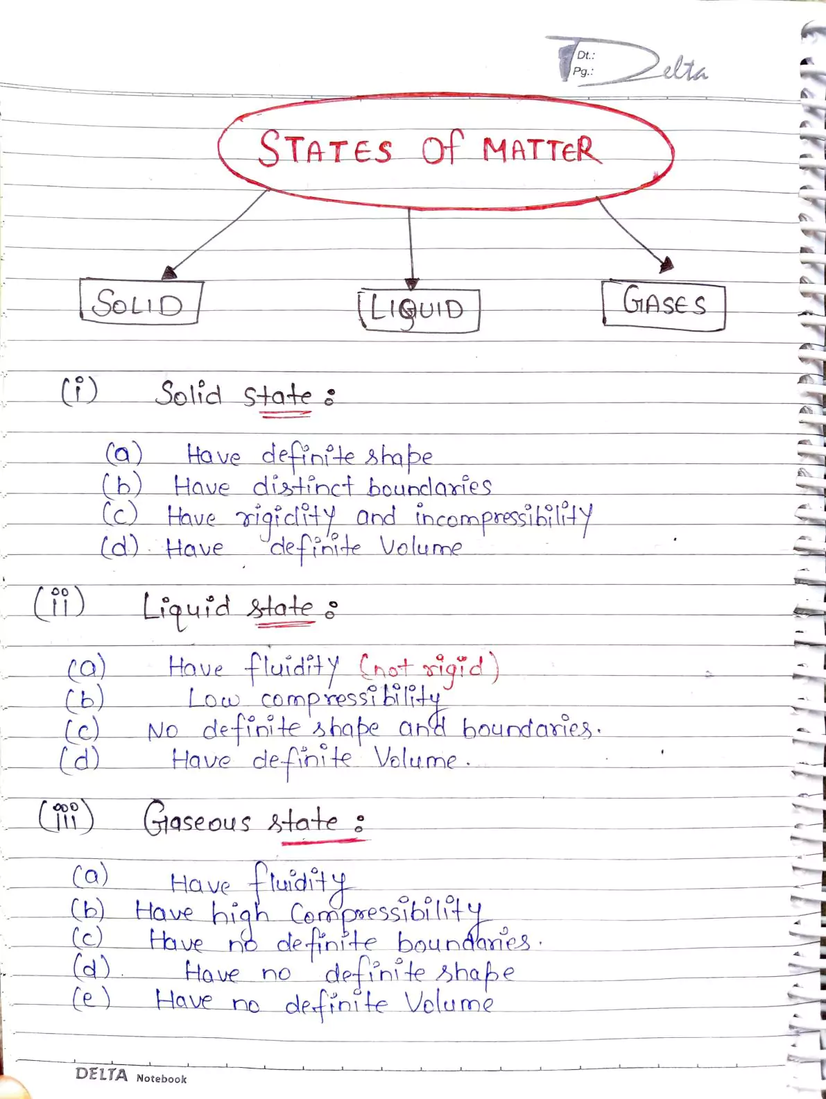 Matter in Our Surroundings Class 9 HandWritten Notes