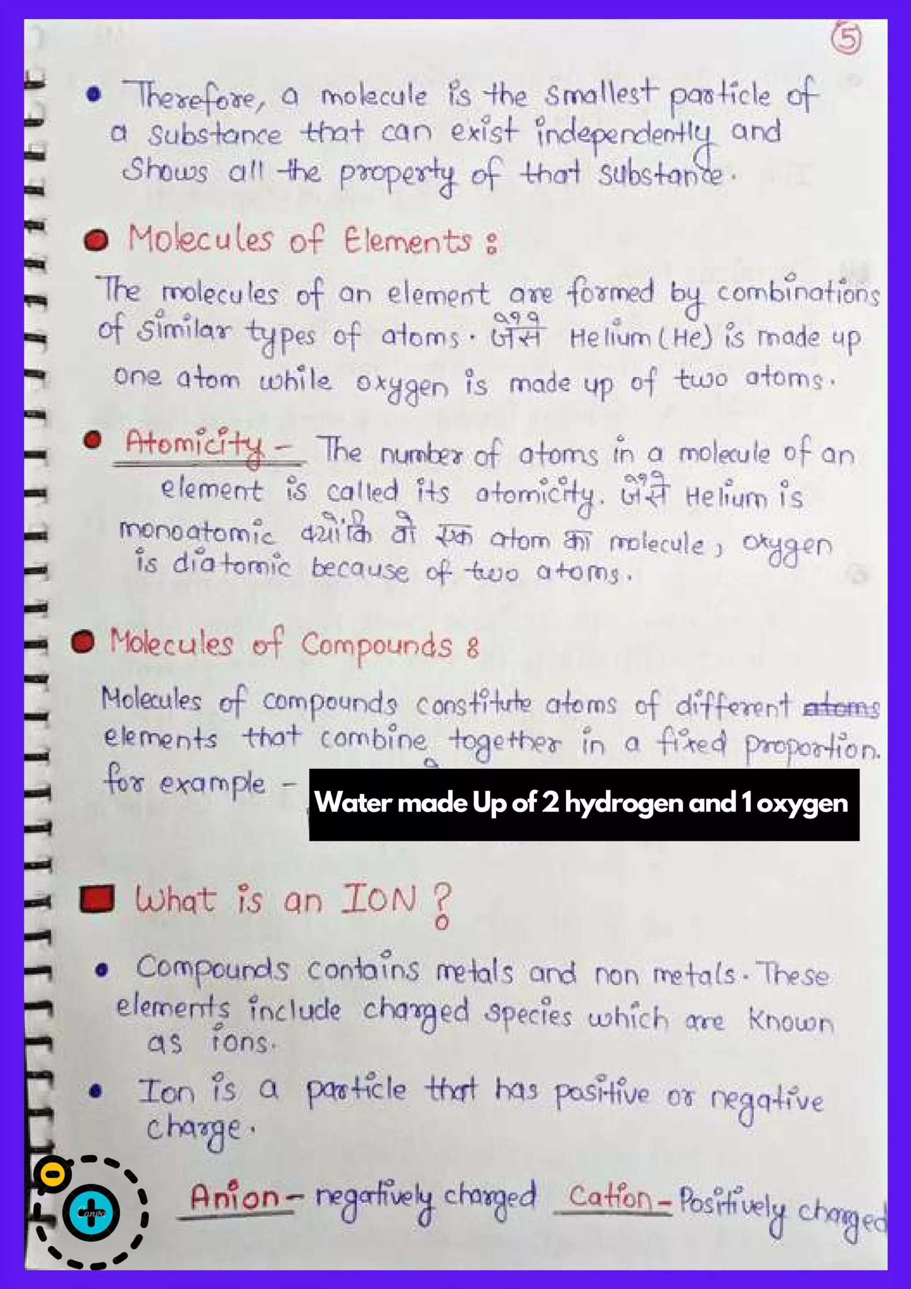 Atoms and Molecules Class 9 Handwritten Notes 005