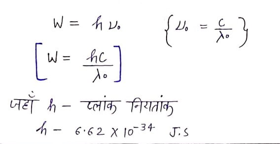 Class 12 Physics Chapter 11 Notes in Hindi विकिरण तथा द्रव्य की द्वैत प्रकृति 1 कार्य फलन