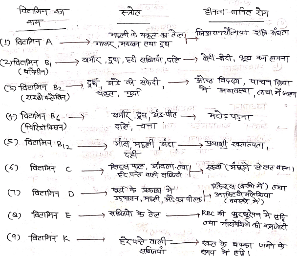 Class 12 Chemistry Chapter 14 Notes in Hindi जैव-अणु 39 जल में विलेय विटामिन