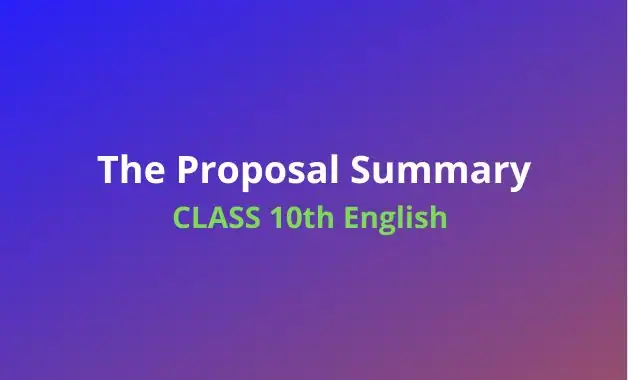 The Proposal Summary