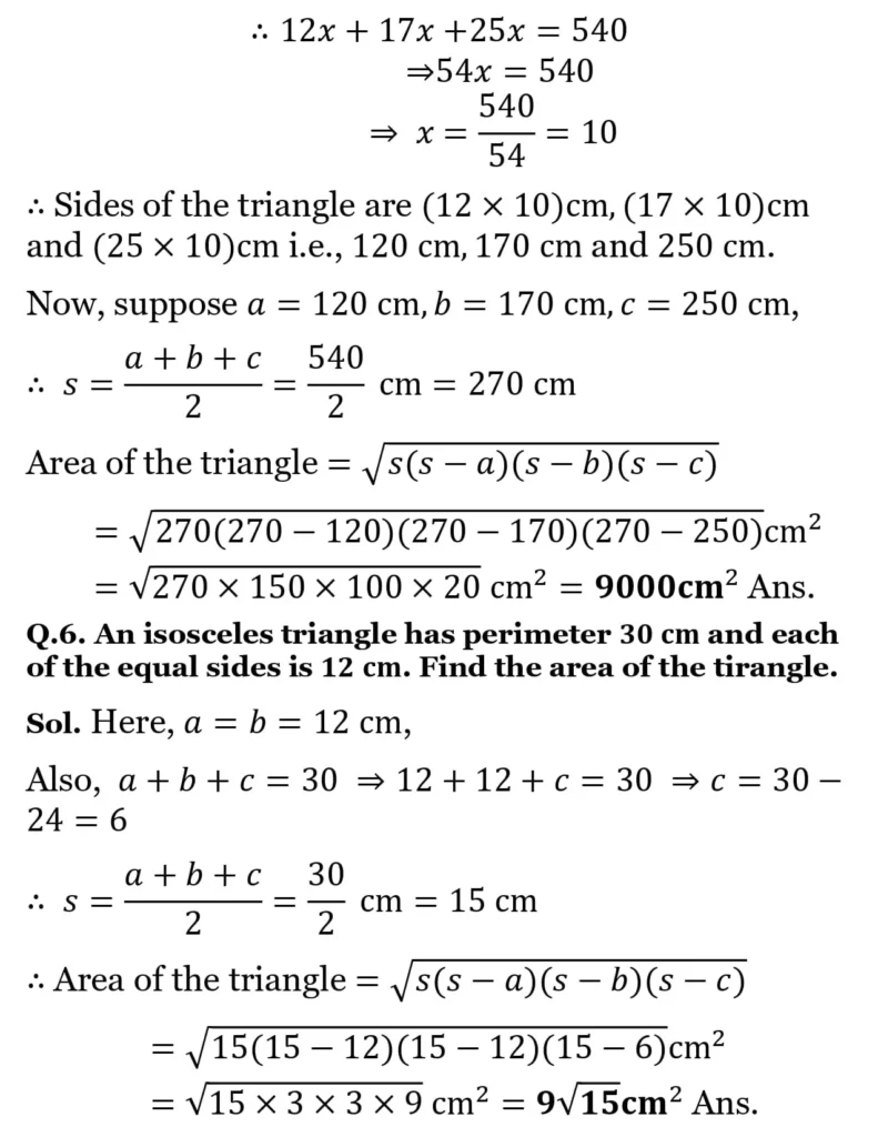 NCERT Solutions for Class 9 Maths Chapter 10 Heron’s Formula 5 NCERT Solutions for Class 9 Maths Chapter 10 Heron’s Formula Exercise 10.1 05