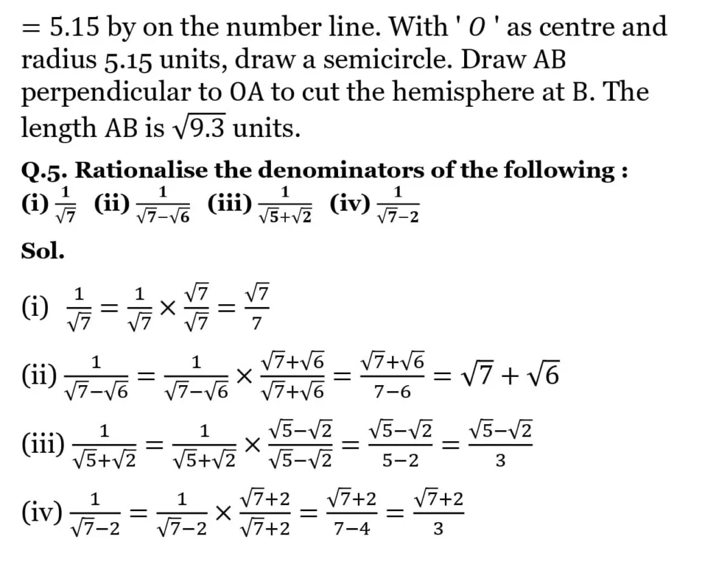 NCERT Solutions for Class 9 Maths Chapter 1 Number System 13 NCERT Solutions for Class 9 Maths Chapter 1 Number System Exercise 1.4 03