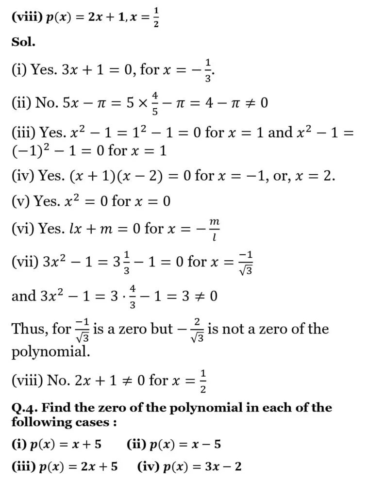 NCERT Solutions for Class 9 Maths Chapter 2 Polynomials 5 NCERT Solutions for Class 9 Maths Chapter 2 Polynomials Exercise 2.2 03