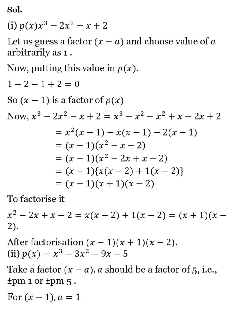 NCERT Solutions for Class 9 Maths Chapter 2 Polynomials 11 NCERT Solutions for Class 9 Maths Chapter 2 Polynomials Exercise 2.3 05