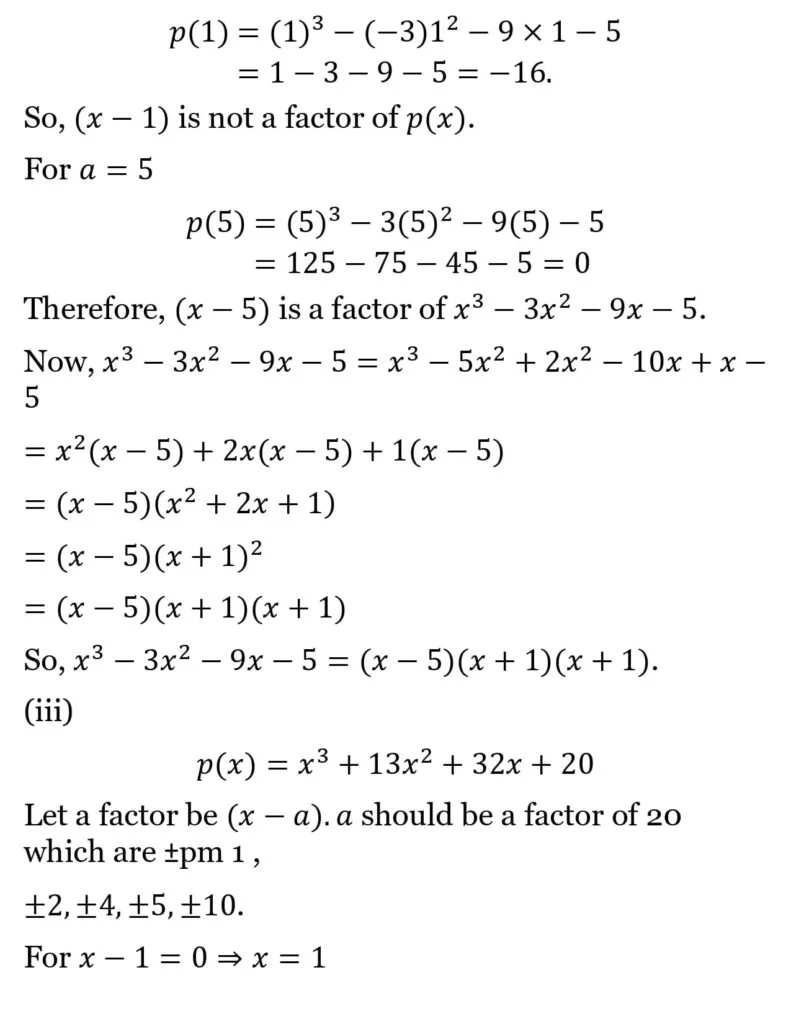 NCERT Solutions for Class 9 Maths Chapter 2 Polynomials 12 NCERT Solutions for Class 9 Maths Chapter 2 Polynomials Exercise 2.3 06