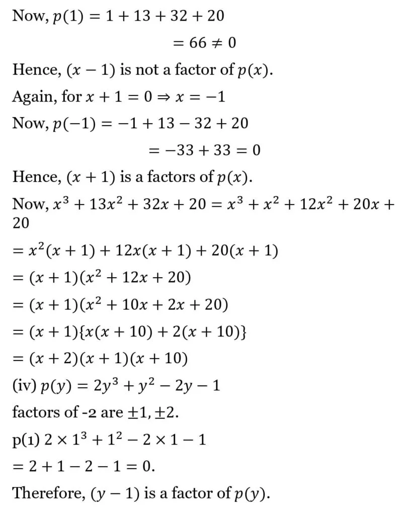 NCERT Solutions for Class 9 Maths Chapter 2 Polynomials 13 NCERT Solutions for Class 9 Maths Chapter 2 Polynomials Exercise 2.3 07