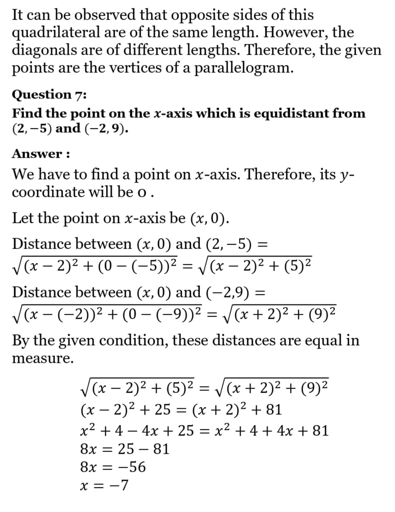 NCERT Solutions for Class 10 Maths Chapter 7 Coordinate Geometry 8 NCERT Solutions for Class 10 Maths Chapter 7 Coordinate Geometry Exercise 7.1 08
