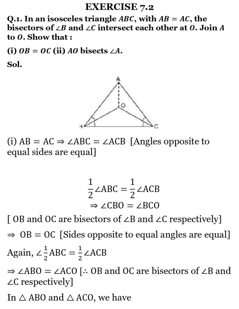 NCERT Solutions for Class 9 Maths Chapter 7 Triangles 9 NCERT Solutions for Class 9 Maths Chapter 7 Triangles Exercise 7.2 01