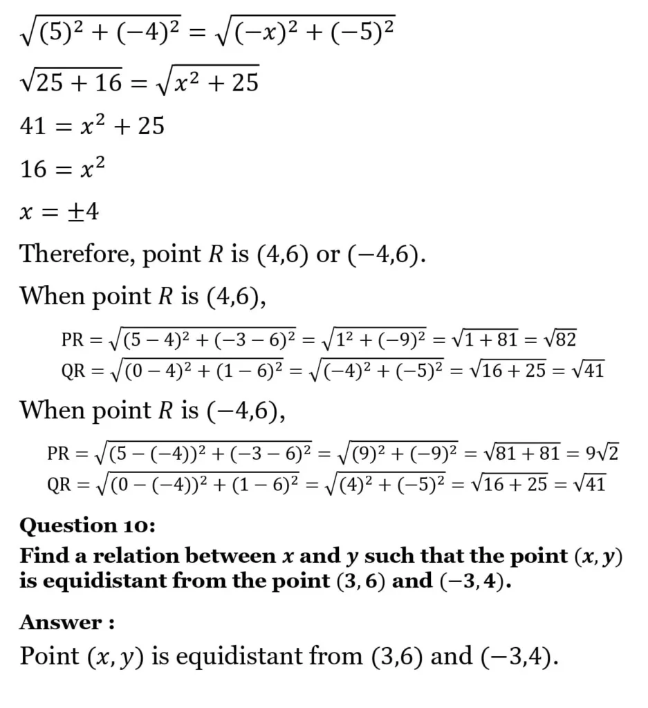 NCERT Solutions for Class 10 Maths Chapter 7 Coordinate Geometry 10 NCERT Solutions for Class 10 Maths Chapter 7 Coordinate Geometry Exercise 7.1 20