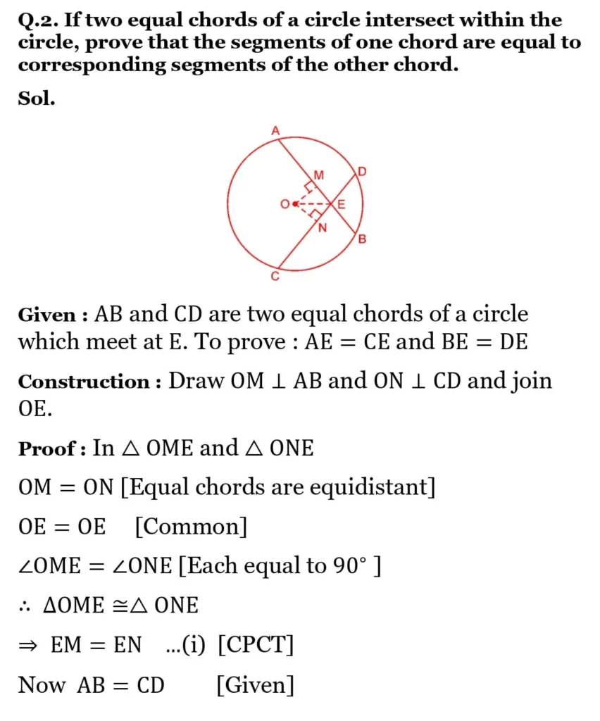 NCERT Solutions for Class 9 Maths Chapter 9 Circles 4 NCERT Solutions for Class 9 Maths Chapter 9 Circles Exercise 9.2 02