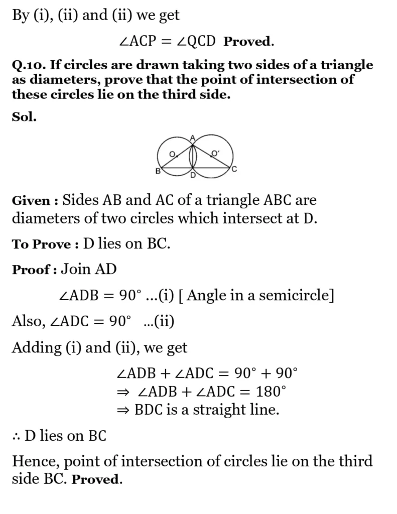 NCERT Solutions for Class 9 Maths Chapter 9 Circles 20 NCERT Solutions for Class 9 Maths Chapter 9 Circles Exercise 9.3 10