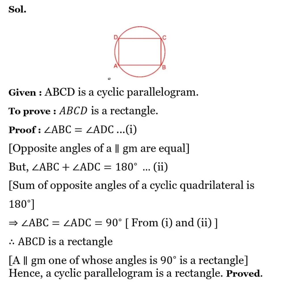 NCERT Solutions for Class 9 Maths Chapter 9 Circles 22 NCERT Solutions for Class 9 Maths Chapter 9 Circles Exercise 9.3 12