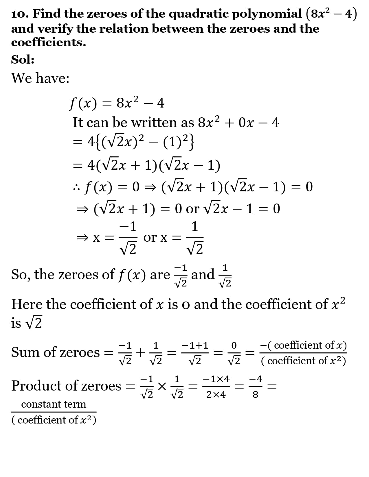 Rs aggarwal class 10 math solutions chapter 2 polynomials readaxis