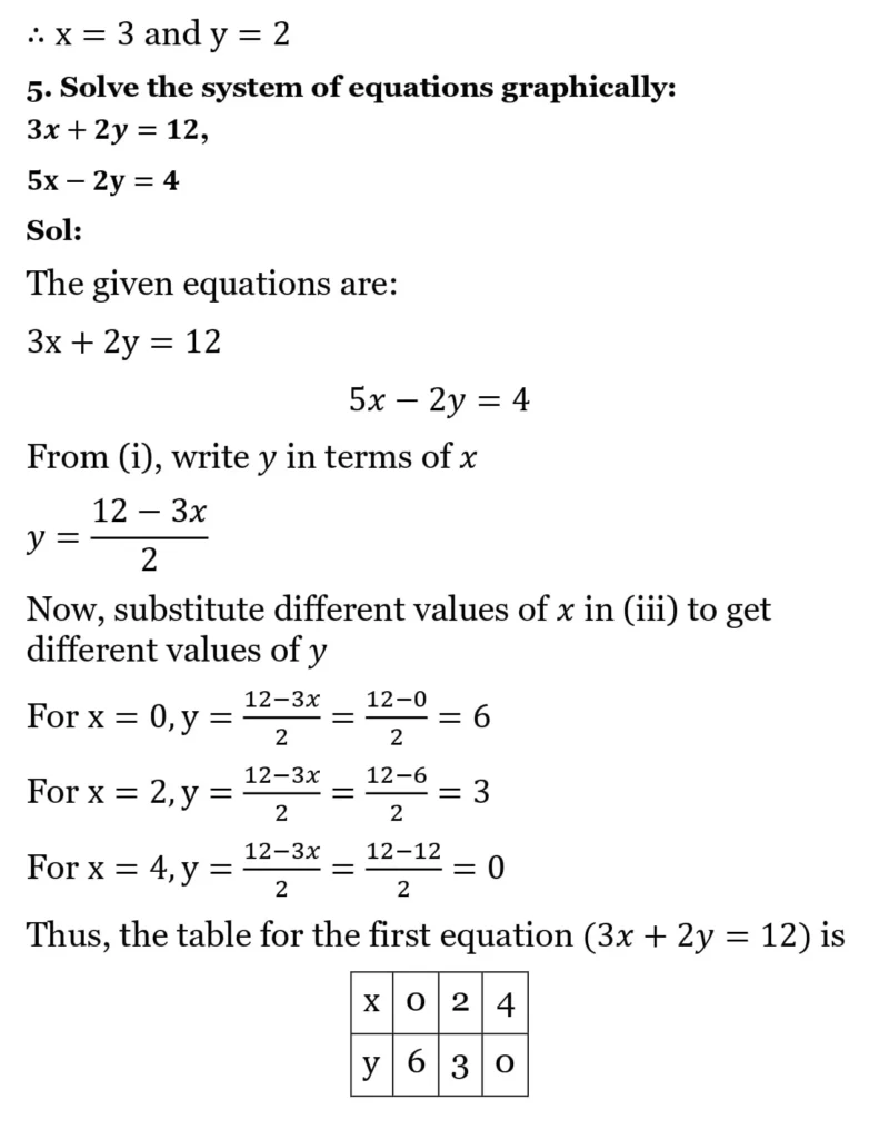 RS Aggarwal Class 10 Math Solutions Chapter 3 - Linear Equations in Two Variables 12 RS Aggarwal Class 10 Math Solutions Linear Equations in Two Variables (Ex 3A) Exercise 3.A 012