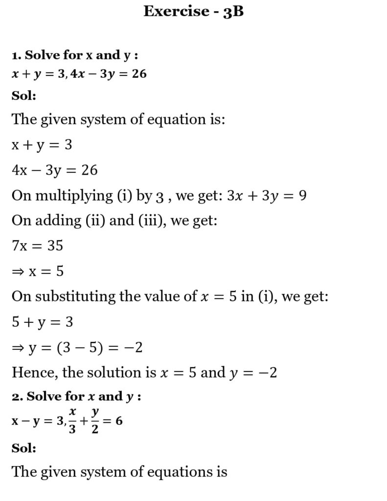 RS Aggarwal Class 10 Math Solutions Chapter 3 - Linear Equations in Two Variables 82 RS Aggarwal Class 10 Math Solutions Linear Equations in Two Variables (Ex 3A) Exercise 3.B 001