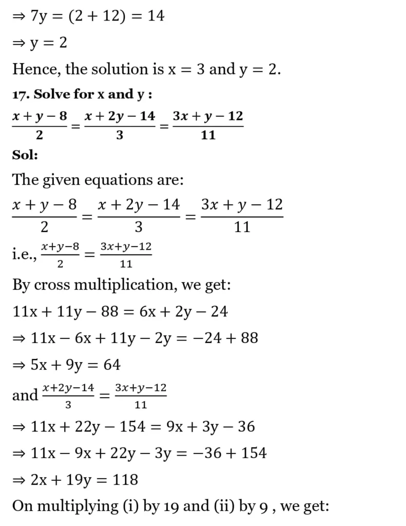 RS Aggarwal Class 10 Math Solutions Chapter 3 - Linear Equations in Two Variables 97 RS Aggarwal Class 10 Math Solutions Linear Equations in Two Variables (Ex 3A) Exercise 3.B 016