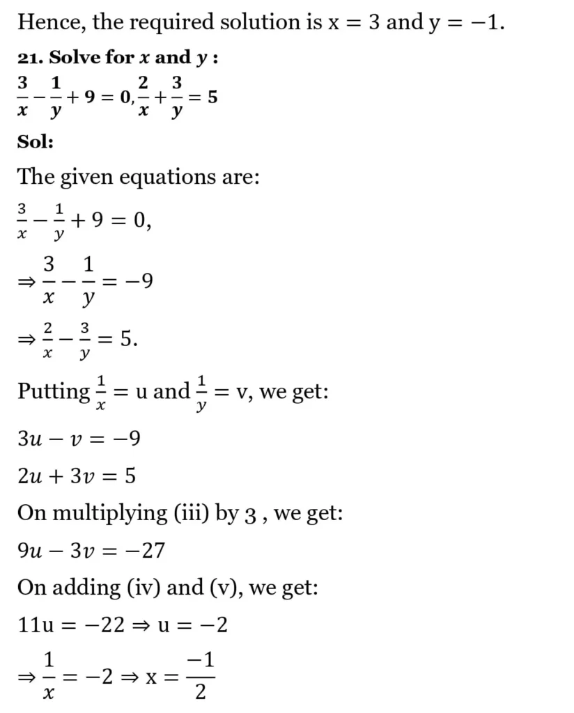 RS Aggarwal Class 10 Math Solutions Chapter 3 - Linear Equations in Two Variables 102 RS Aggarwal Class 10 Math Solutions Linear Equations in Two Variables (Ex 3A) Exercise 3.B 021