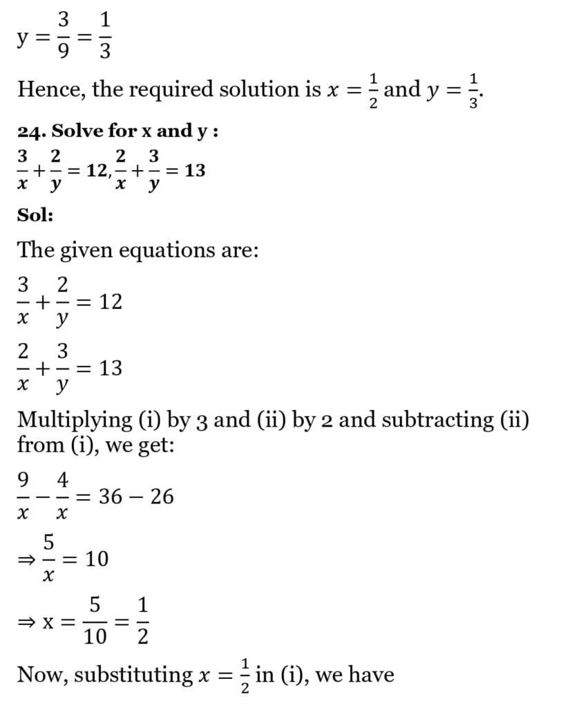 RS Aggarwal Class 10 Math Solutions Chapter 3 - Linear Equations in Two Variables 106 RS Aggarwal Class 10 Math Solutions Linear Equations in Two Variables (Ex 3A) Exercise 3.B 025