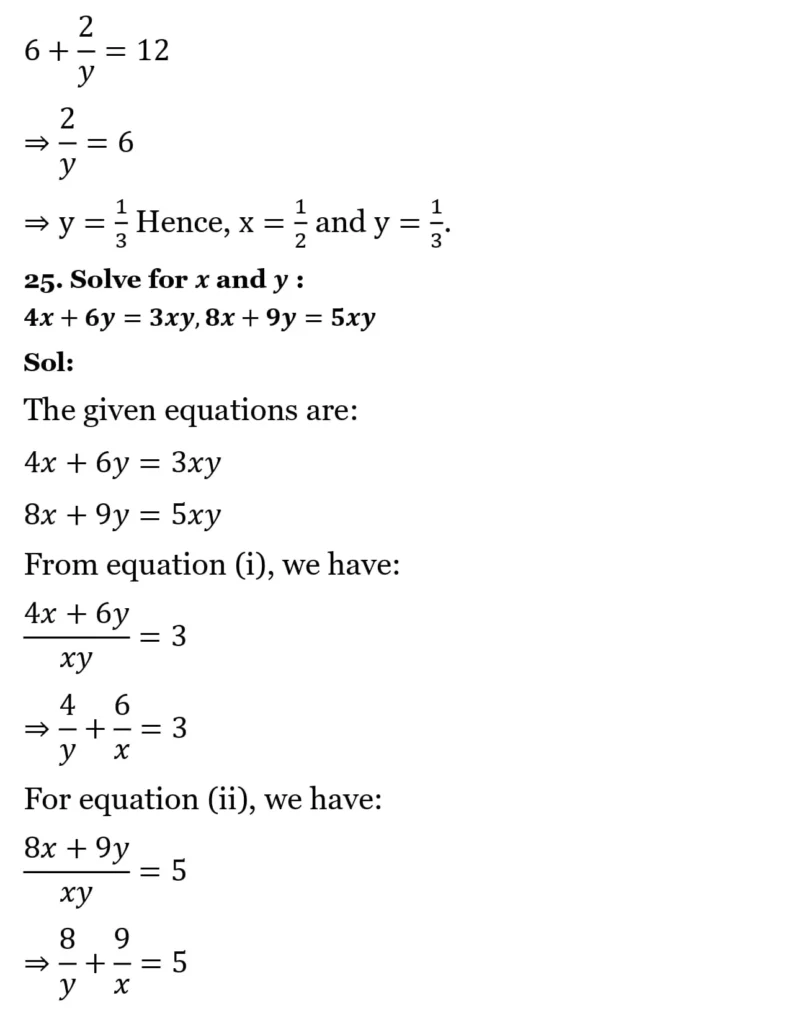 RS Aggarwal Class 10 Math Solutions Chapter 3 - Linear Equations in Two Variables 107 RS Aggarwal Class 10 Math Solutions Linear Equations in Two Variables (Ex 3A) Exercise 3.B 026