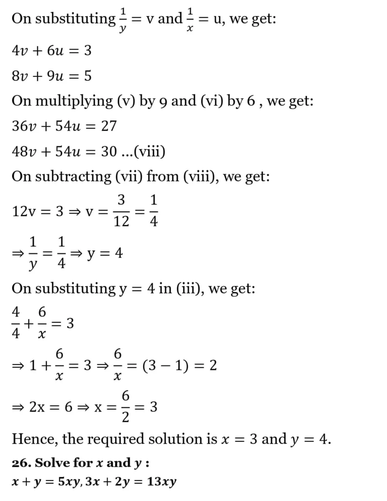 RS Aggarwal Class 10 Math Solutions Chapter 3 - Linear Equations in Two Variables 108 RS Aggarwal Class 10 Math Solutions Linear Equations in Two Variables (Ex 3A) Exercise 3.B 027