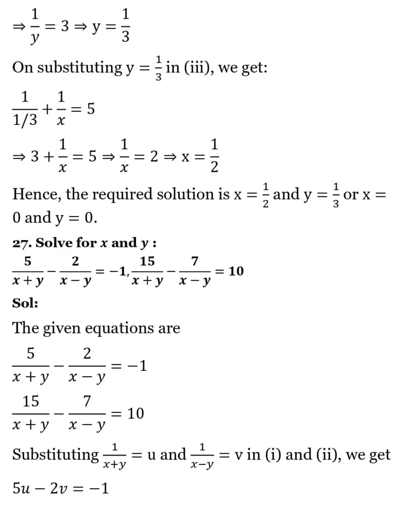 RS Aggarwal Class 10 Math Solutions Chapter 3 - Linear Equations in Two Variables 110 RS Aggarwal Class 10 Math Solutions Linear Equations in Two Variables (Ex 3A) Exercise 3.B 029