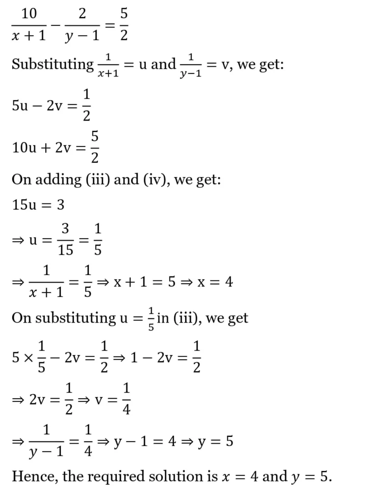 RS Aggarwal Class 10 Math Solutions Chapter 3 - Linear Equations in Two Variables 114 RS Aggarwal Class 10 Math Solutions Linear Equations in Two Variables (Ex 3A) Exercise 3.B 033