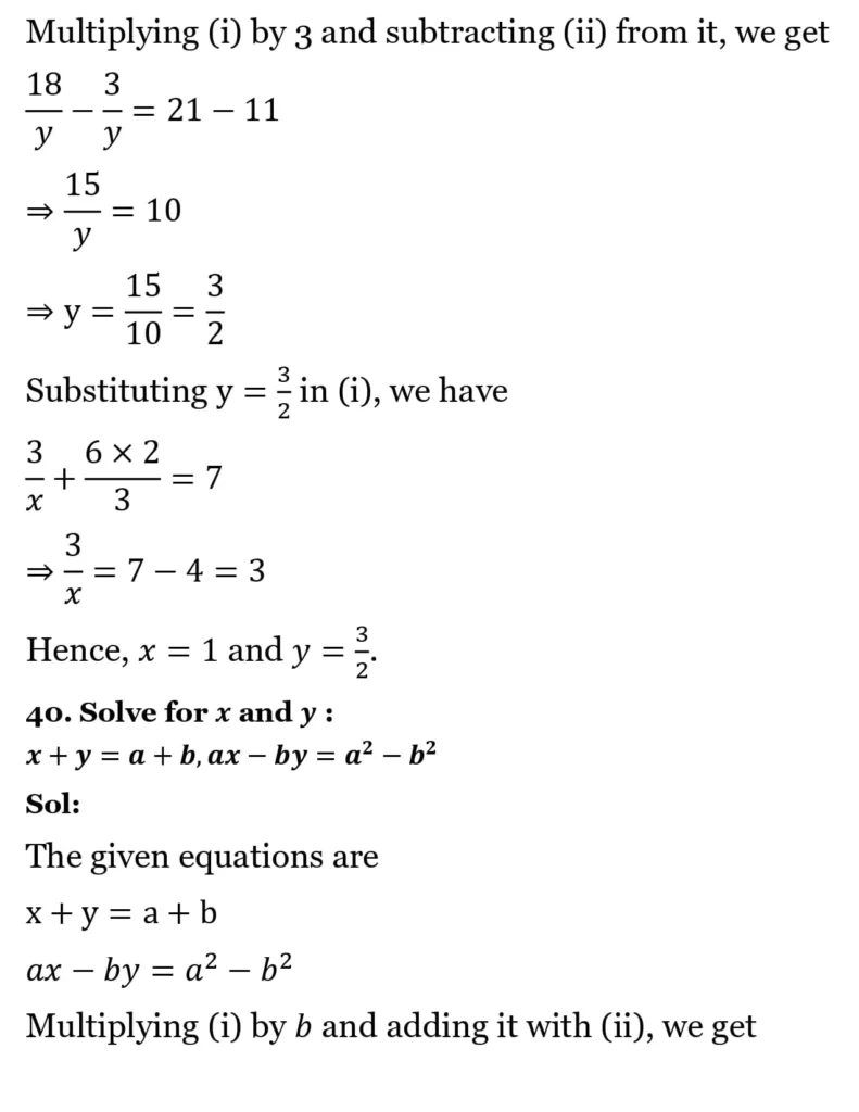 RS Aggarwal Class 10 Math Solutions Chapter 3 - Linear Equations in Two Variables 128 RS Aggarwal Class 10 Math Solutions Linear Equations in Two Variables (Ex 3A) Exercise 3.B 047