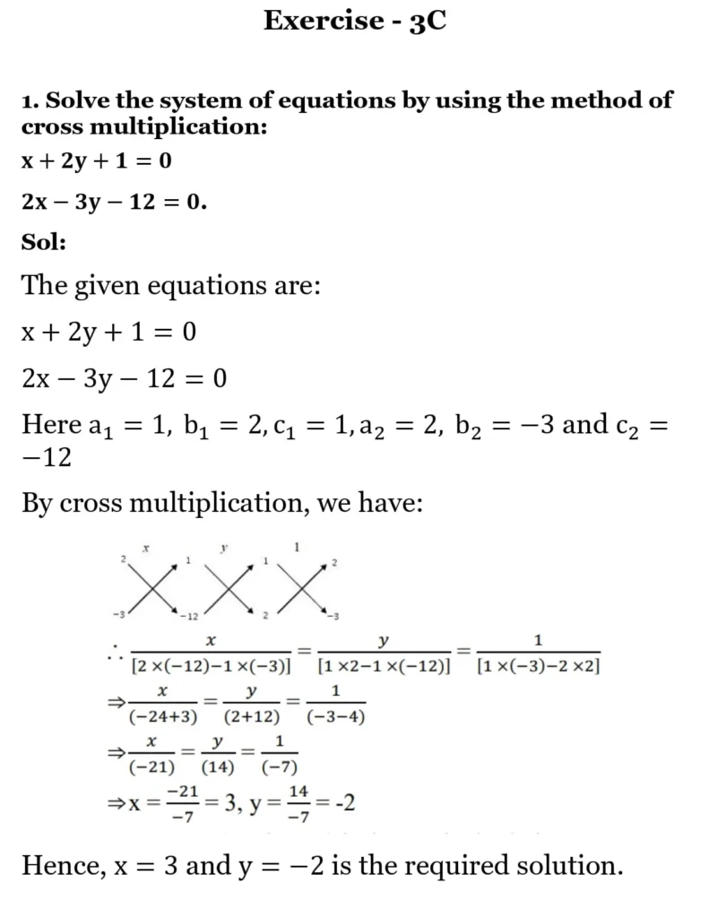 RS Aggarwal Class 10 Math Solutions Chapter 3 - Linear Equations in Two Variables 140 RS Aggarwal Class 10 Math Solutions Linear Equations in Two Variables (Ex 3A) Exercise 3.C 001