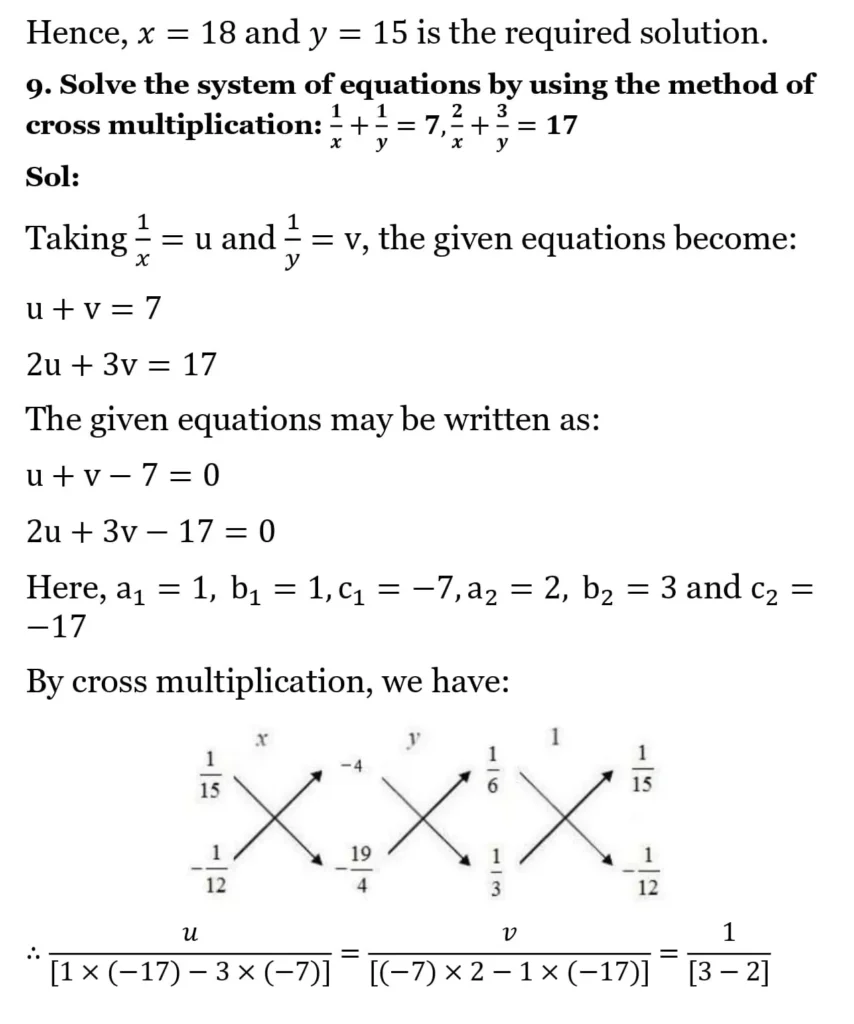 RS Aggarwal Class 10 Math Solutions Chapter 3 - Linear Equations in Two Variables 148 RS Aggarwal Class 10 Math Solutions Linear Equations in Two Variables (Ex 3A) Exercise 3.C 009